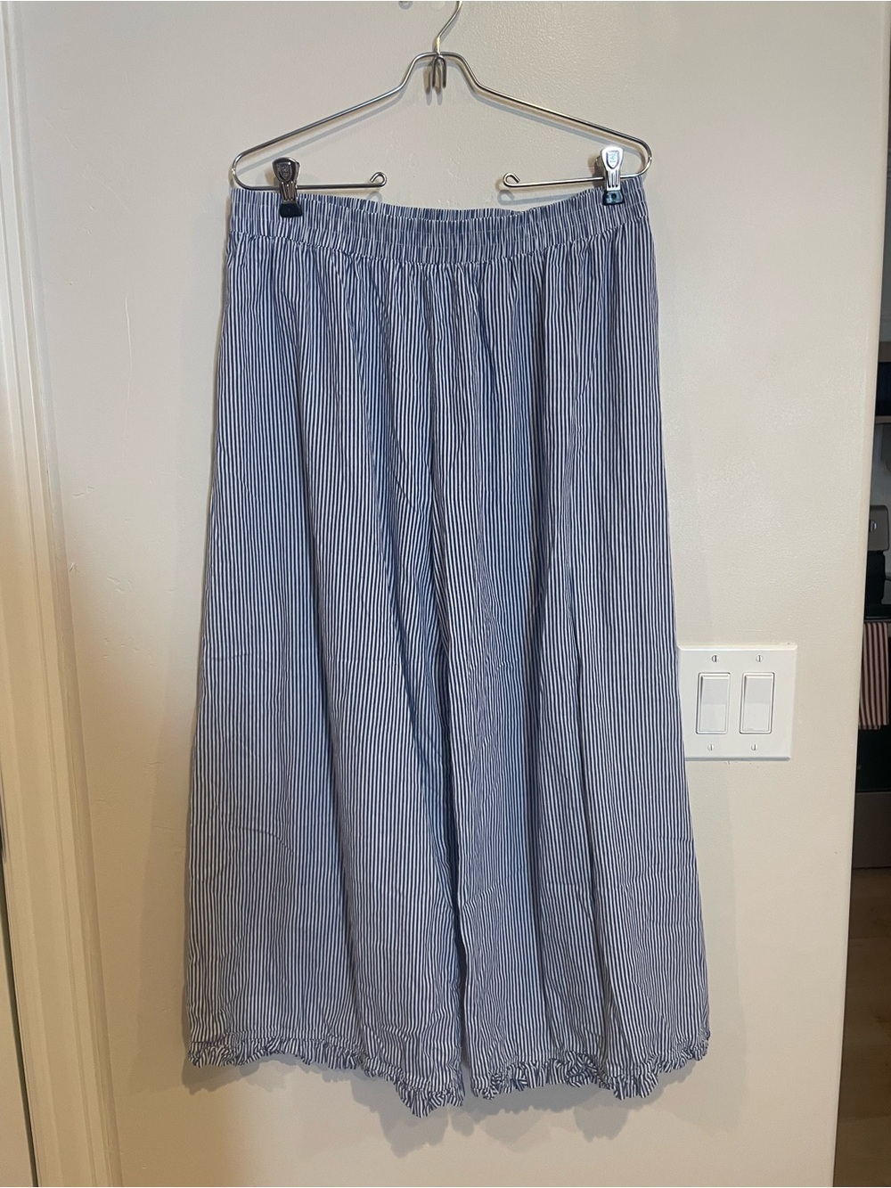 Sonderhaus Women's Wide Leg Striped ‘Boxer Pants’ - Blue
